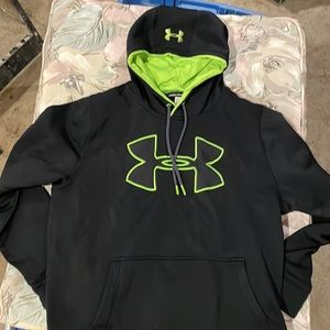 Womens under armor hoodie black and green L